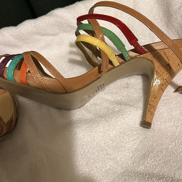 Nine West size 9M cork color with multi-colored stripes - Picture 7 of 9